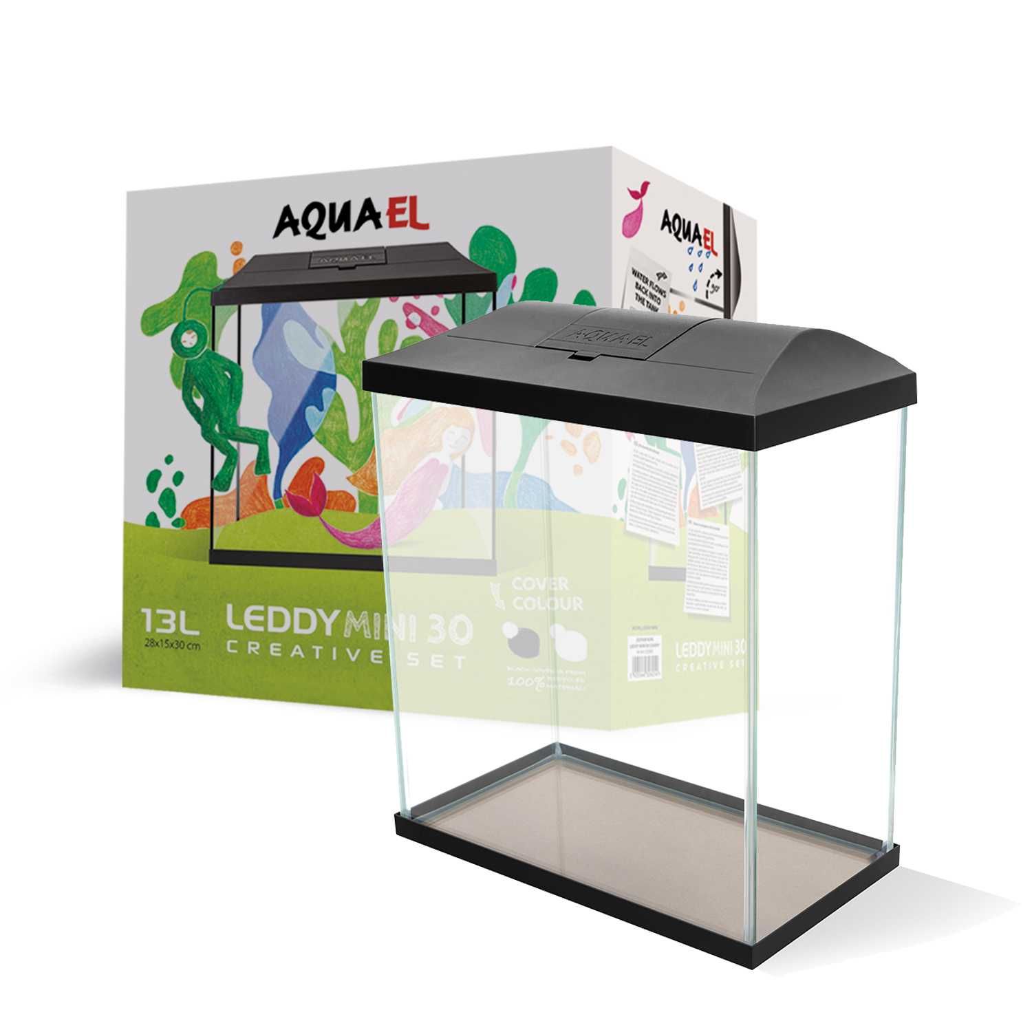 Аквариум AQUAEL LEDDY MINI CREATIVE SET 30 черный на 13 литров