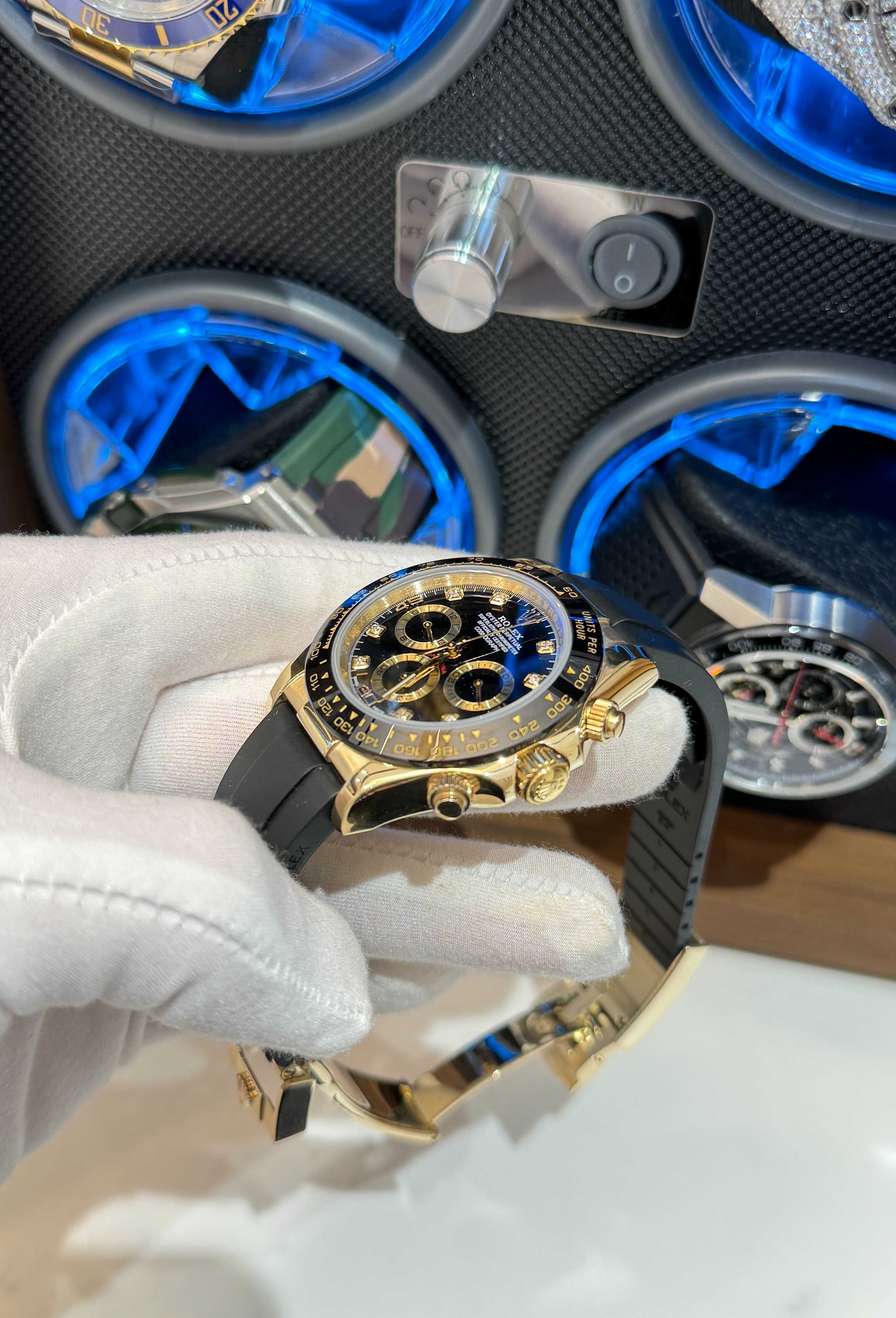 Rolex Daytona гумa / диамантен циферблат