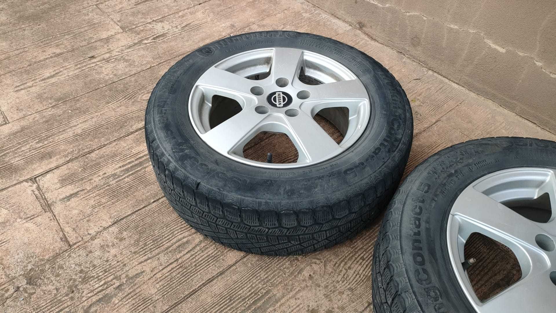 Jante Nissan 15” + cauciucuri iarna 195/65/15 Continental