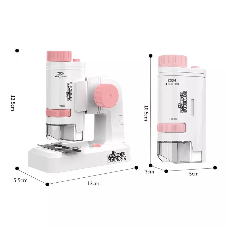 Детский портативный микроскоп с увеличением в 200 раз образцы в компле
