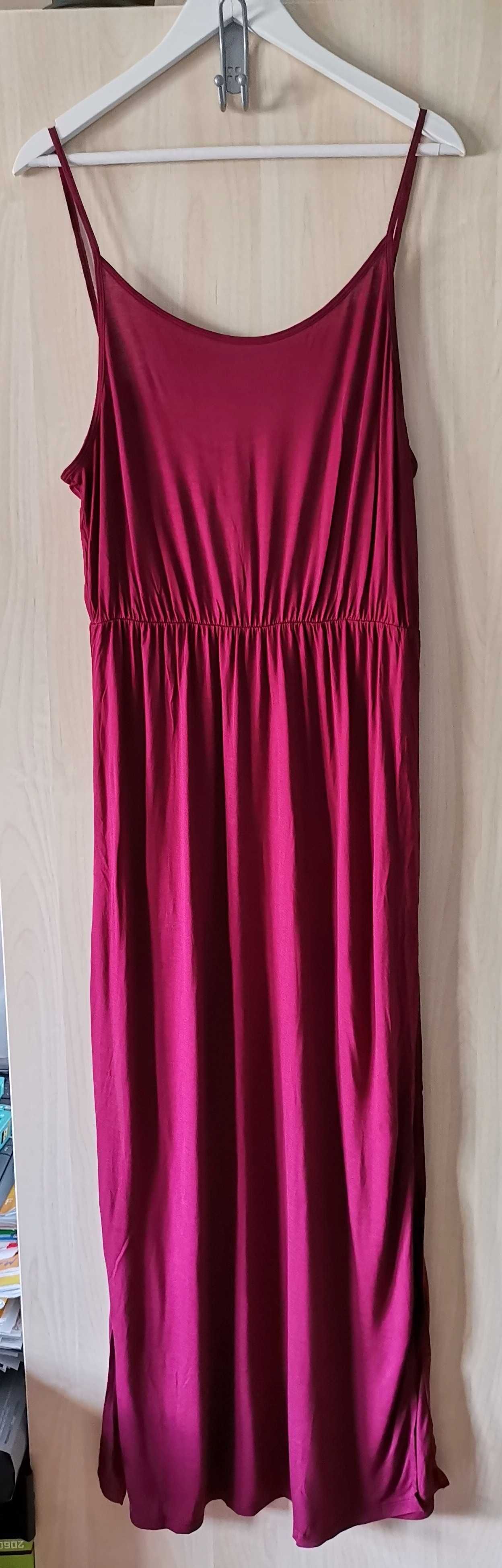 Rochie dama maxi H&M marimea L bretele subtiri Roșu-burgund NOUA