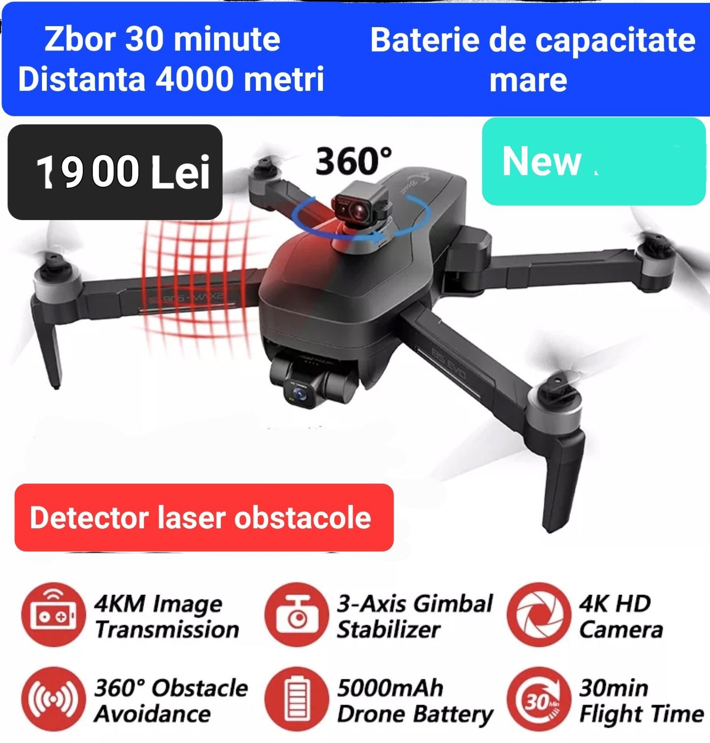 Va prezentam 7 modele de Drone 4K,Gps, 4000 metri ,30 min,,Gimbal, noi