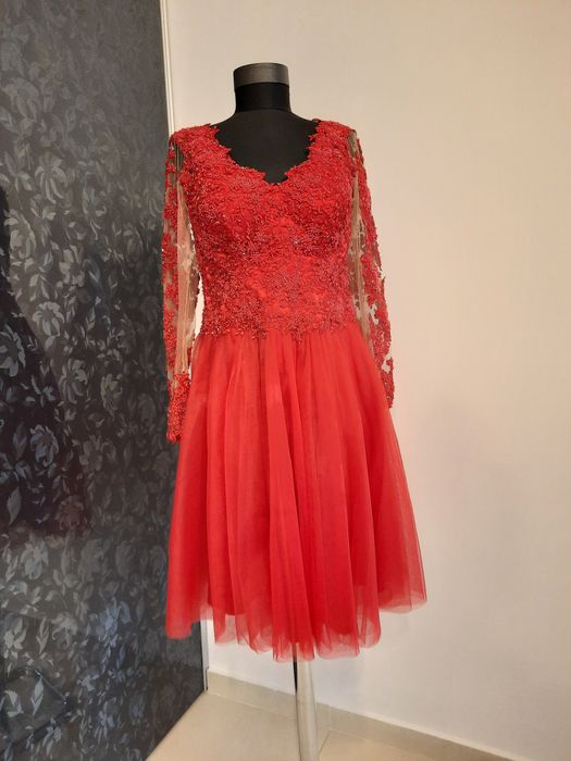 Rochie bijuterie corset seara rosie