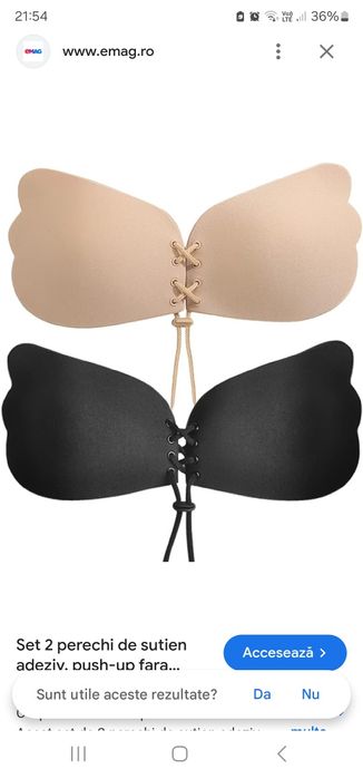 Sutien cu pușap și adeziv fara bretele sau spate.