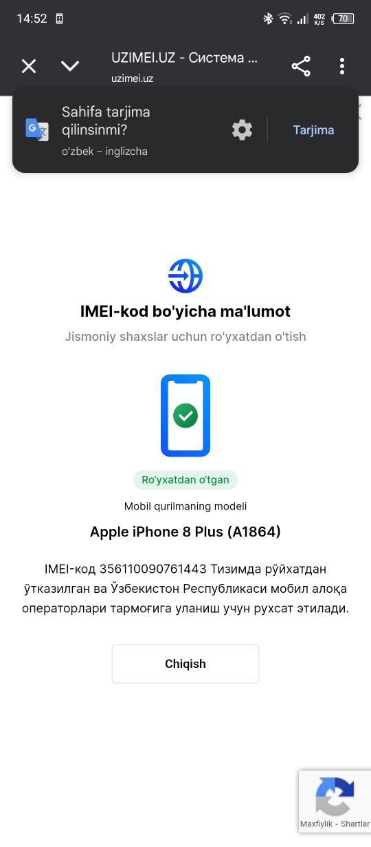 IPhone 8+ imeaybi yoq