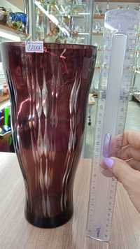 Коллекционные вазы ,марганцевое стекло,,тяжелые ,цветное стекло
