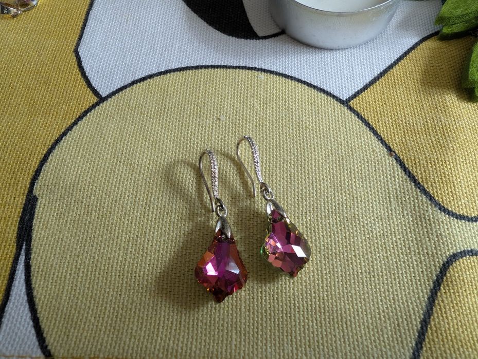 Обици с кристали тип Сваровски