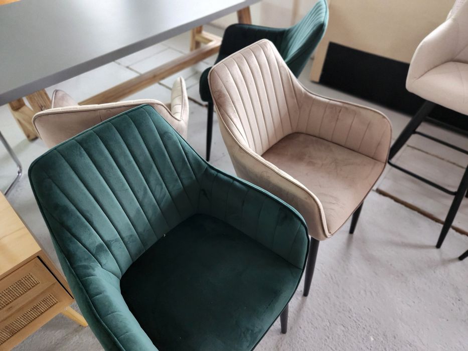 NOU Set 2 fotolii, catifea verde smaragd