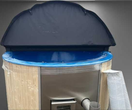 Ciubăr Ø 2,25 m cu sobă integrată – aeromasaj & LED, livrare!