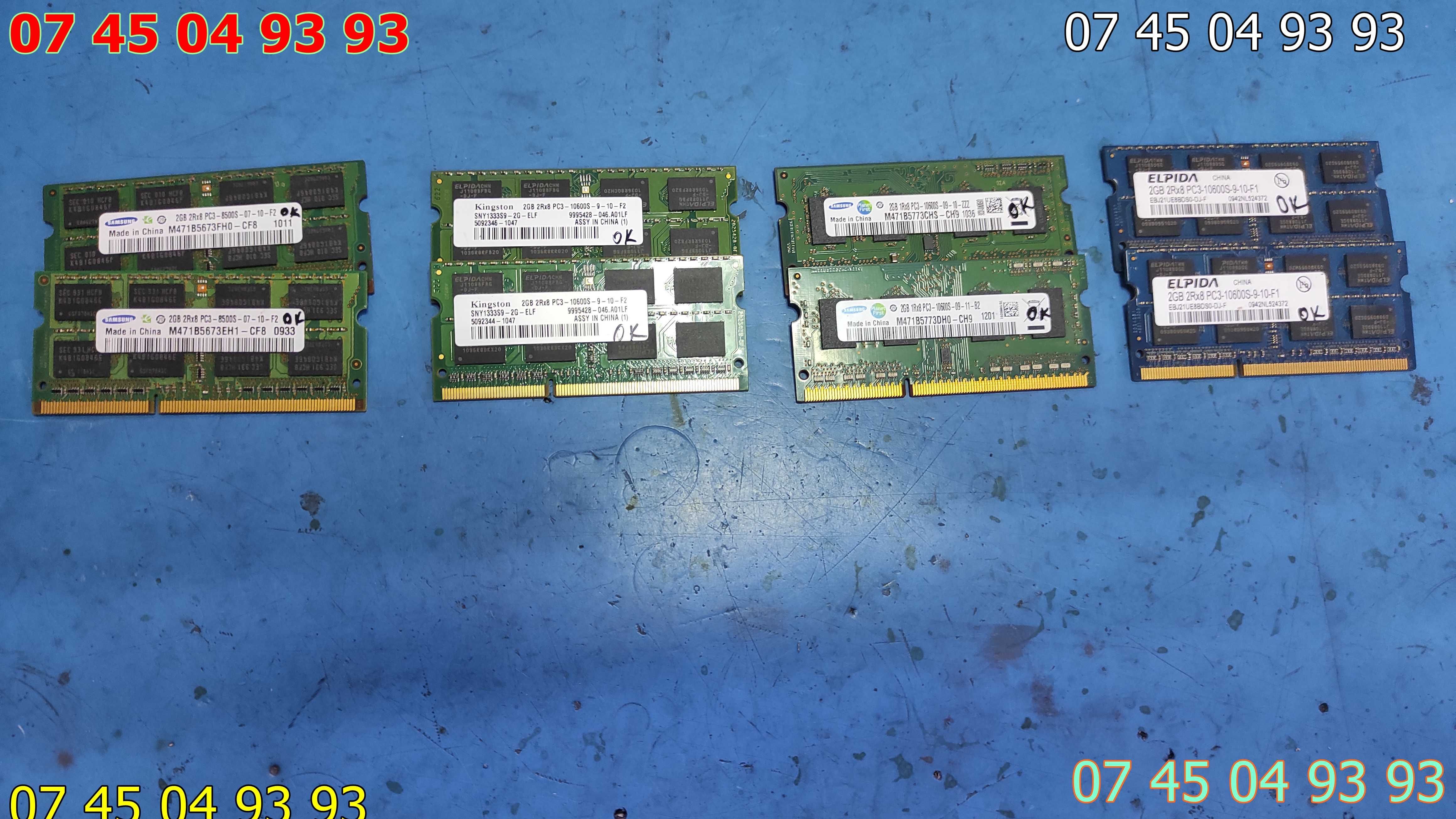 Module memorie ram laptop DDR 3 1Gb si 2Gb testate pret in lista