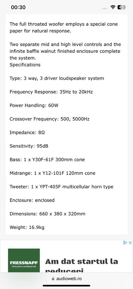 Boxe audio pioneer cs e 700