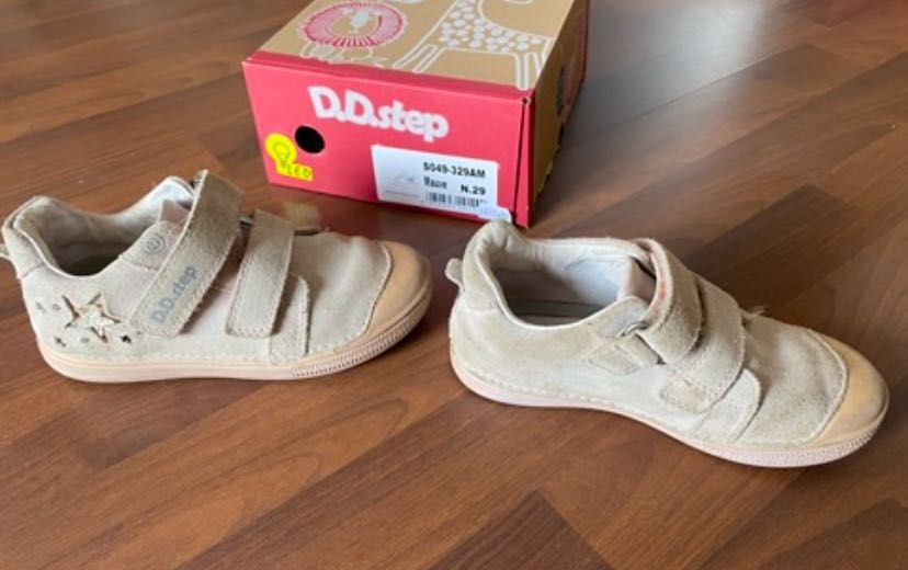 Pantofi DDStep, gri cu luminițe, mărimea 29 (18,5 cm interior)