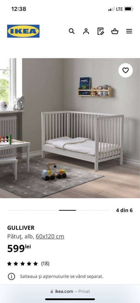 Vând pat IKEA bebe