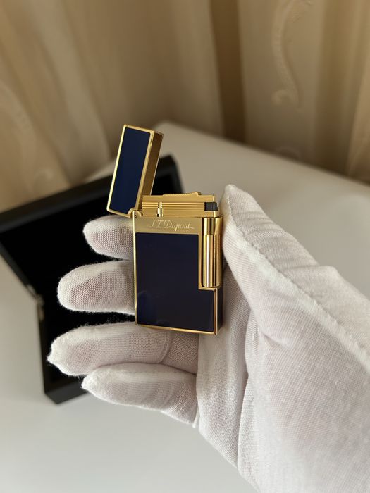 Запалка S.T Dupont Ligne 2 Blue & Gold - 2 пламъка