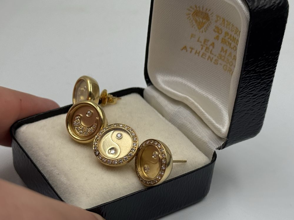 Cercei Miscatori  Aur 18 k Cu diamante Care Se misca