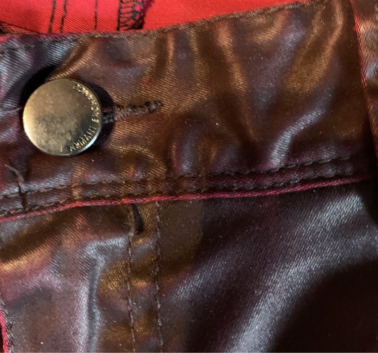 Pantaloni Armani Exchange grena din piele