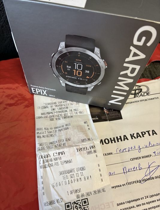 КАТО НОВ 47mm Garmin EPIX GEN 2 Гаранция Technopolis до 2026 г. Black