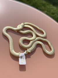 - Lant din aur cuban snake plat - 65cm - 14k -