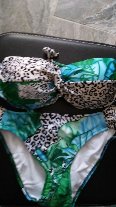 Costum de baie imprimeu animal print leopard floral model A