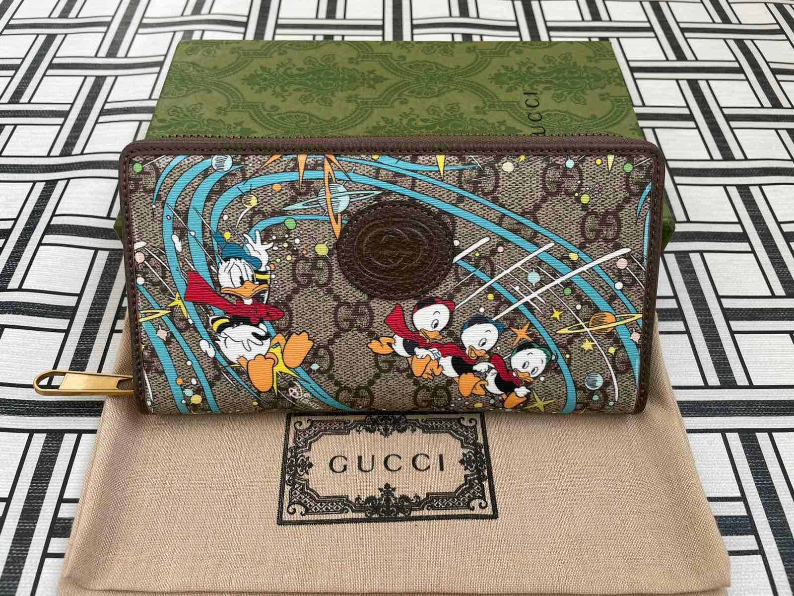 Gucci x Disney Оригинално Supreme Canvas Портмоне Limited Edition Гучи