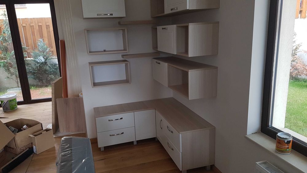 Vand Comoda colt + Etajere