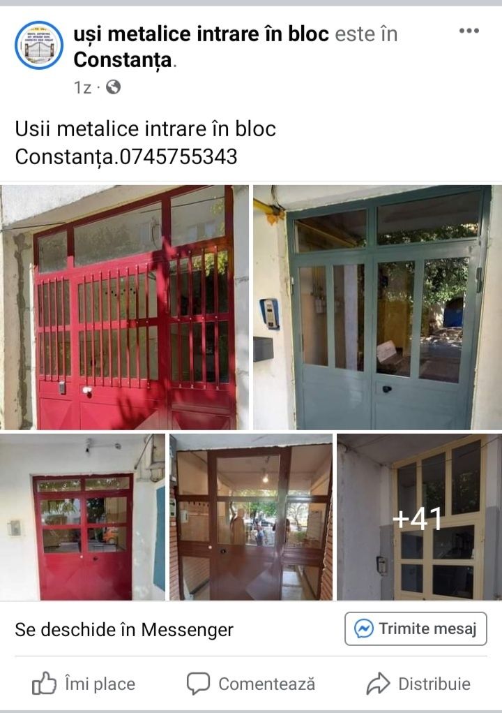 Ușii metalice intrare în bloc