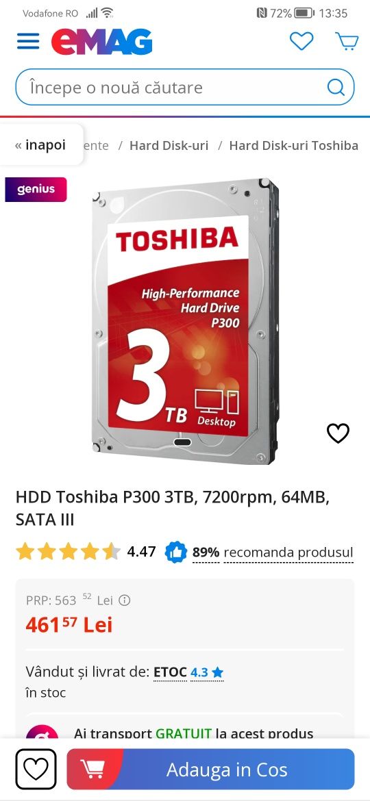 Toshiba 3TB nou.