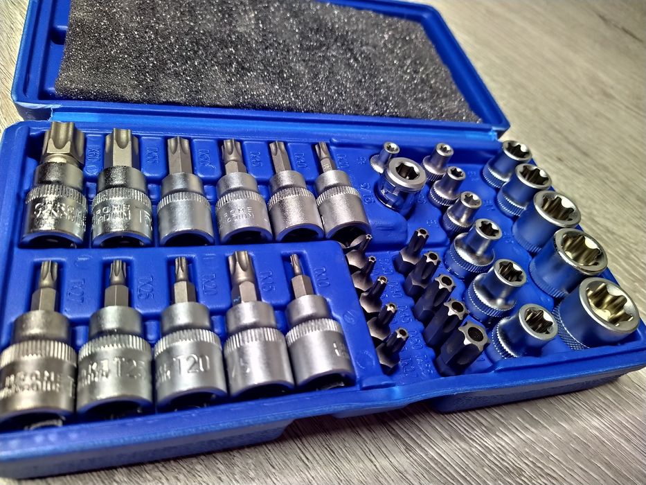 Trusa Chei TORX SI TUBULARE PROFIL E 3/8 34 PIESE, Chrome Vanadium