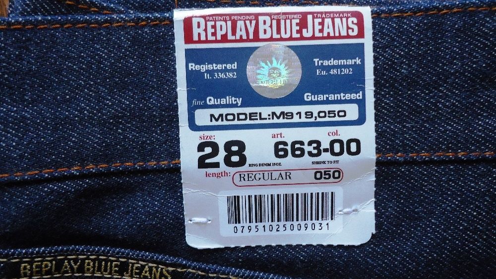 Replay Blue Jeans size W28 L32 Regular Women's Jeans Made in Italy