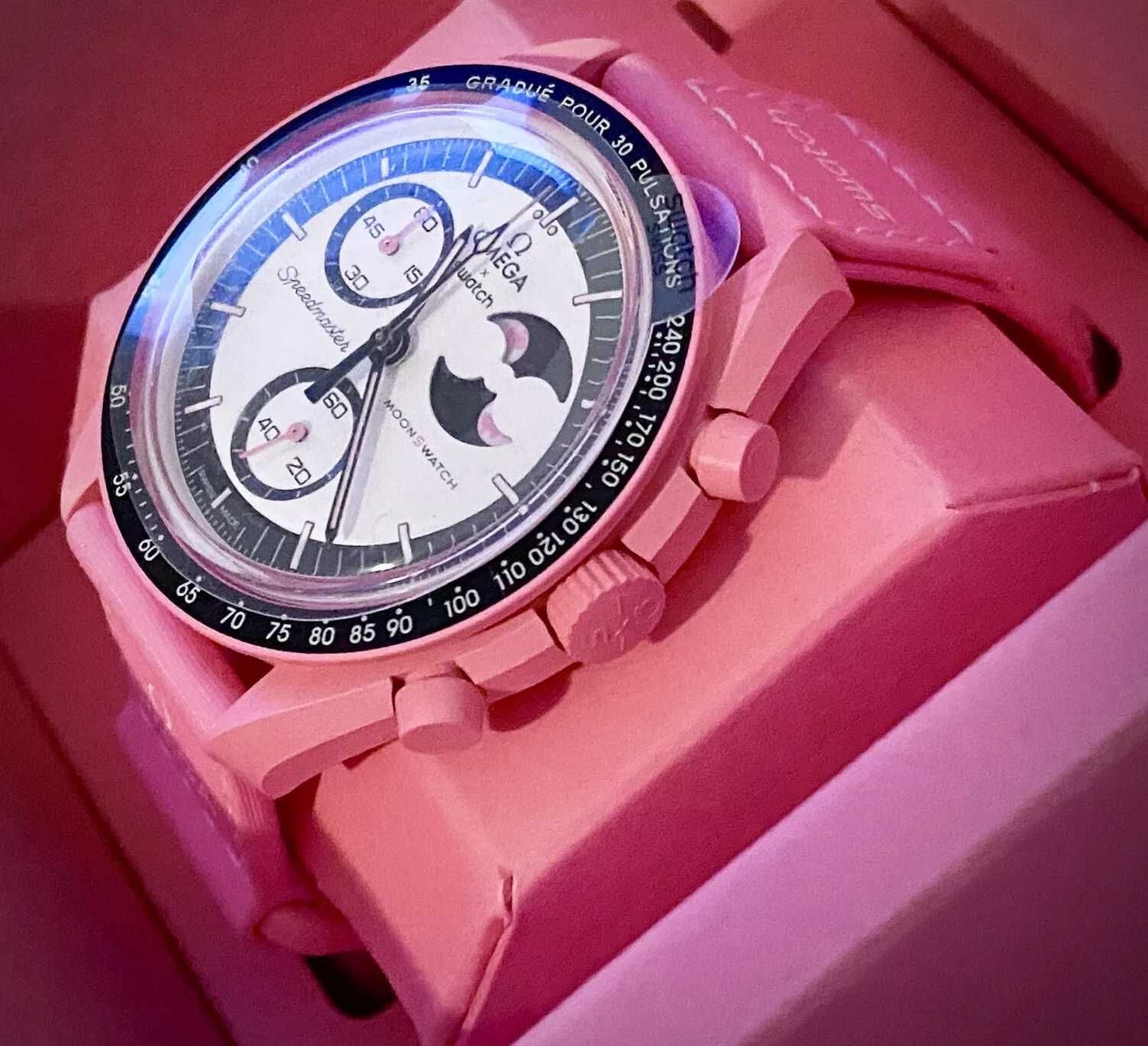 Swatch Omega Moonswatch Mission To The Pink Moonphase