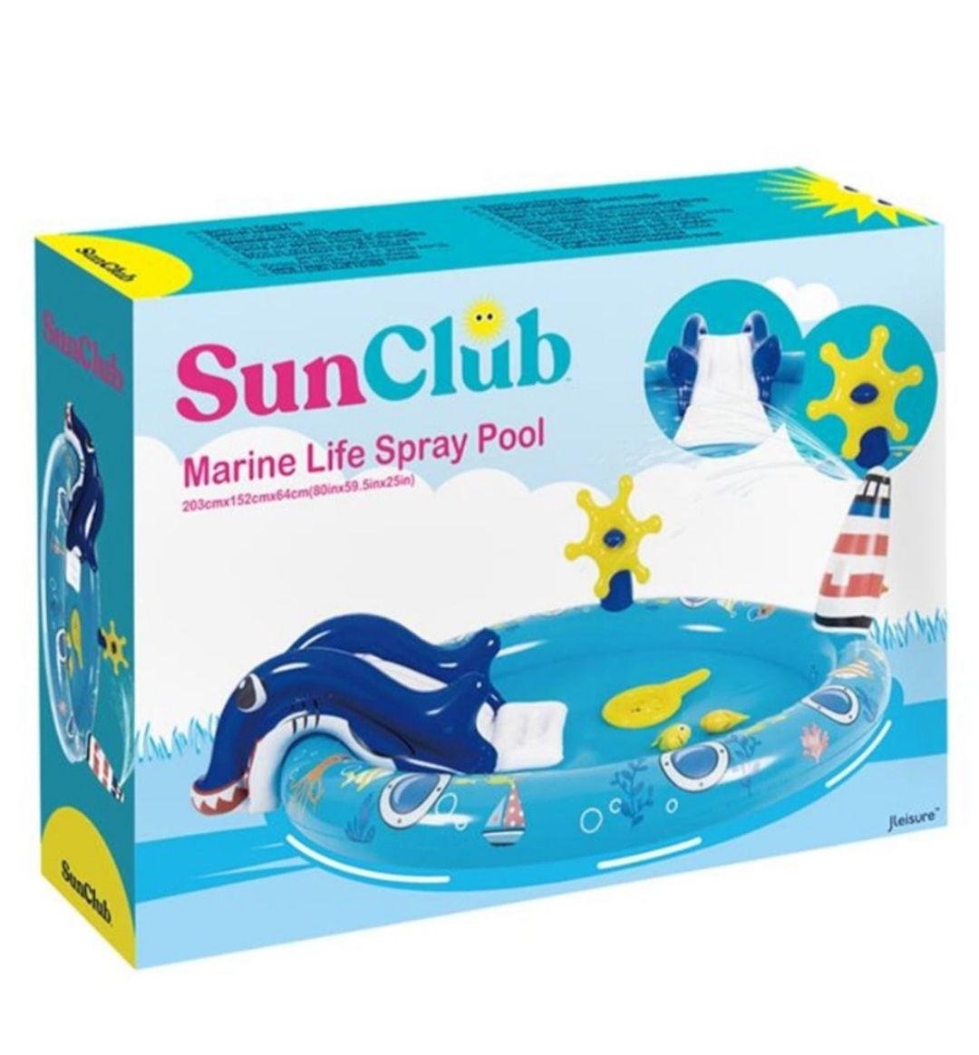 Детски басейн SunClub, Пързалка, Фонтан, 163л, 203x152x64см, 2+години