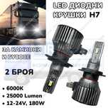 LED Диодни крушки за камиони, бусове H7 180W 12-24V +200%