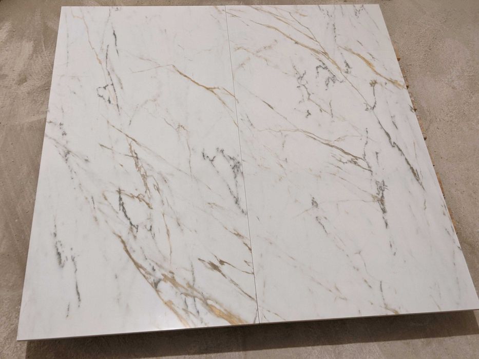 Луксозен гранитогрес плочка бял и зелен мрамор ИСПАНИЯ