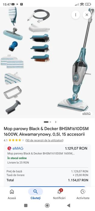 Steam mop black and decker Nou