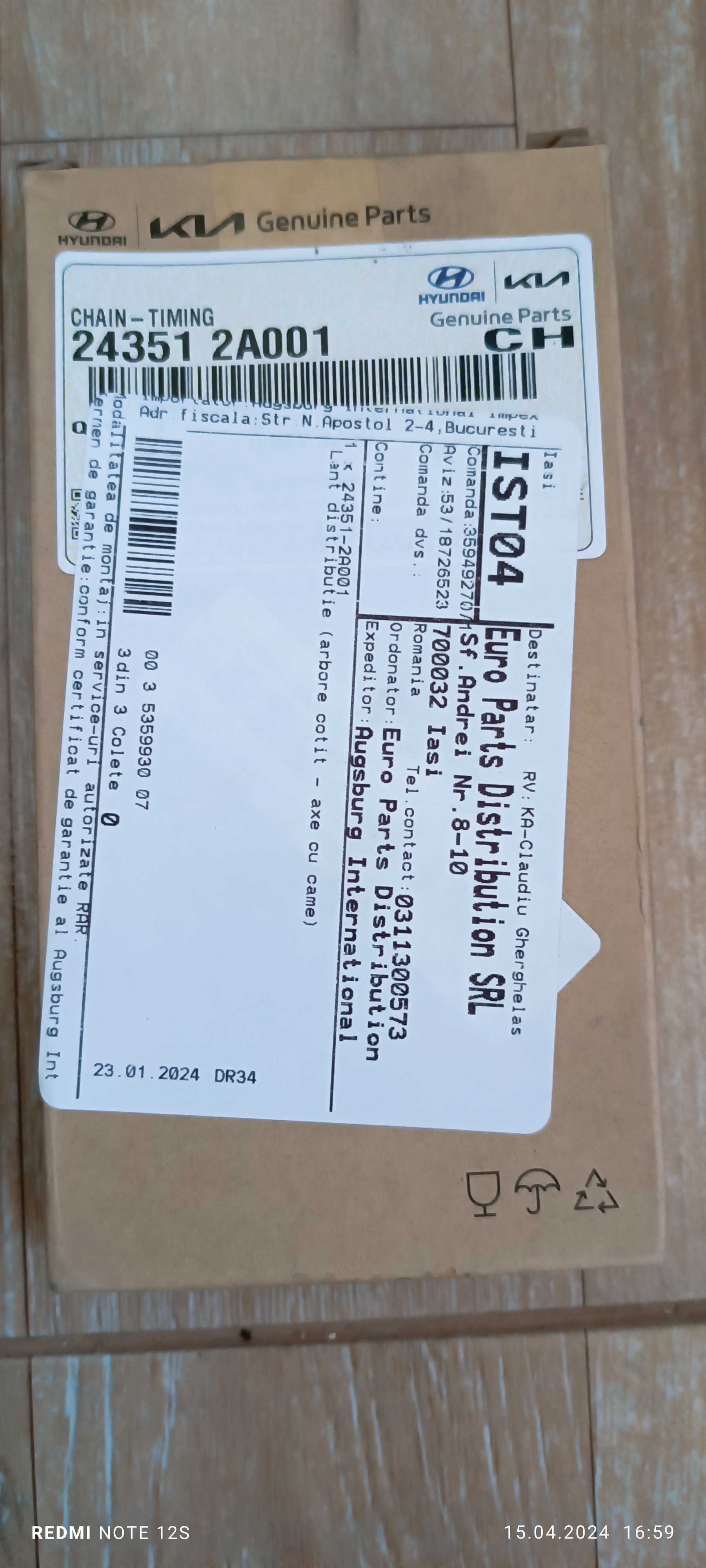 Kit lanț distribuție original Hyundai / Kia 1.6 CRDi