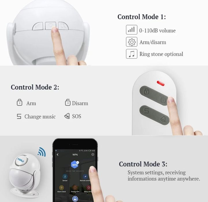 Senzori alarmă 120 DB wireless aplicație mobilă pe telefon telecomandă