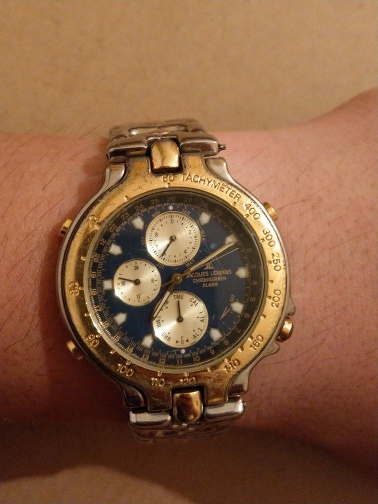 Позлатен часовник Jacques Lemans chronograph