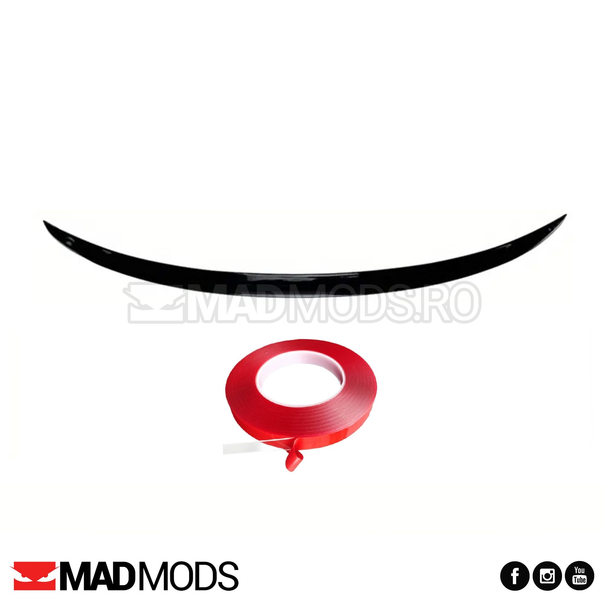 Eleron lip portbagaj haion, 120 cm, Negru Lucios, Multimarca