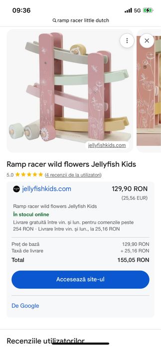 Jucarie Montessori din lemn - Pista de curse Little Dutch