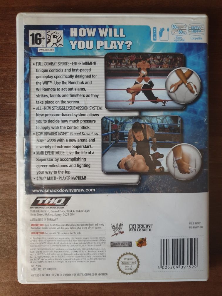 Wrestling Smackdown Vs Raw 2008 Nintendo Wii