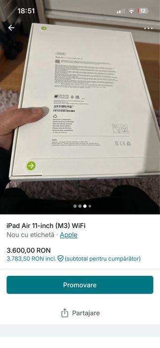 Ipad Air 11-inch (M3) wifi SIGILATA