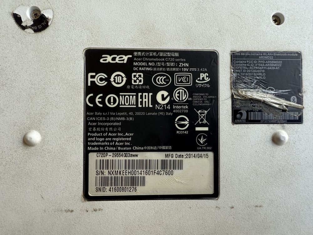 Chromebook acer c720p