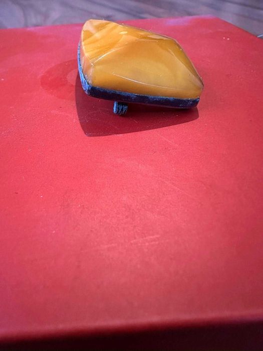 Сребърна Брошка с Кехлибар Сребро 875