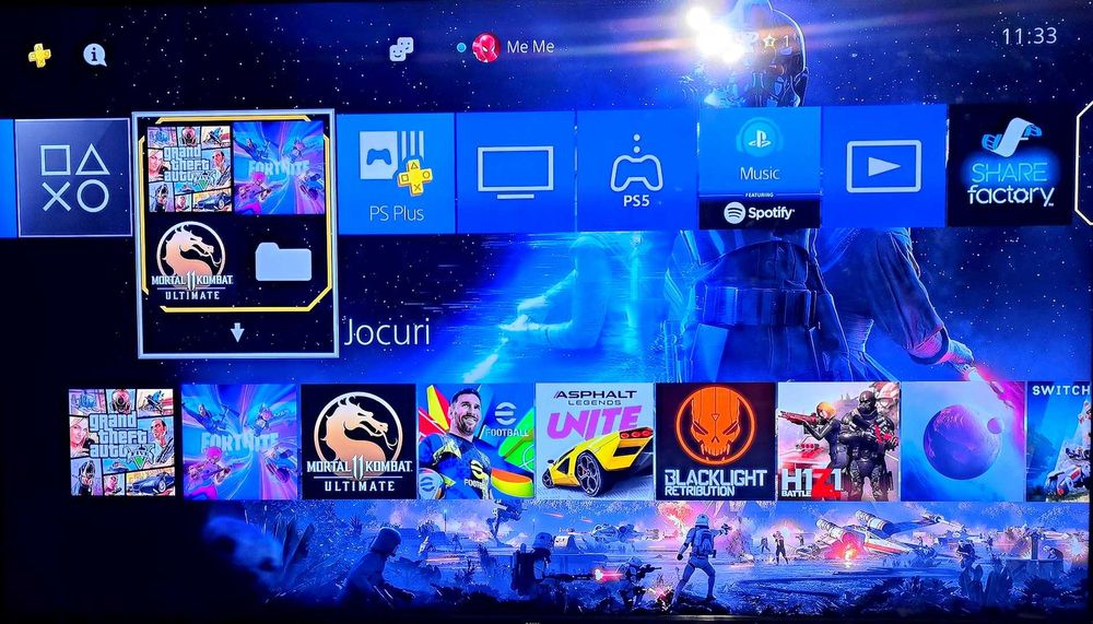 75 jocuri + PS4 SLIM, Fortnite, GTA V, Football 2026, Mortal K 11