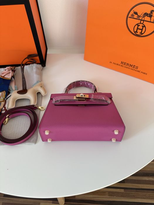Geanta Hermes Kelly 19cm Fuchsia