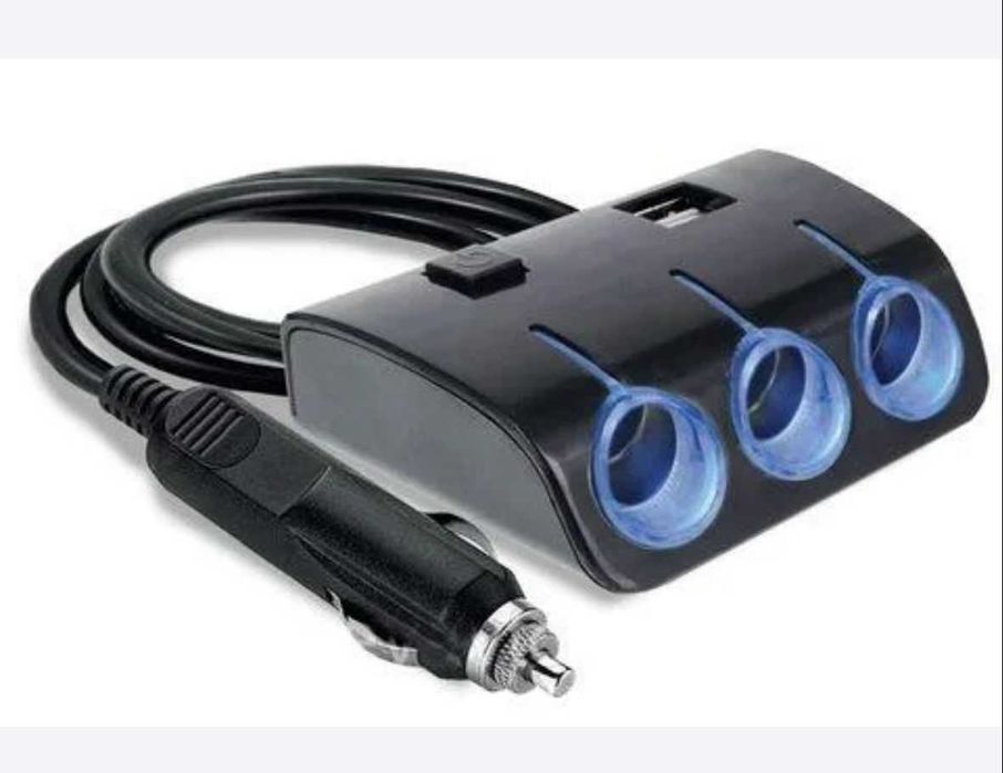 Тройник прикуриватель с USB для авто