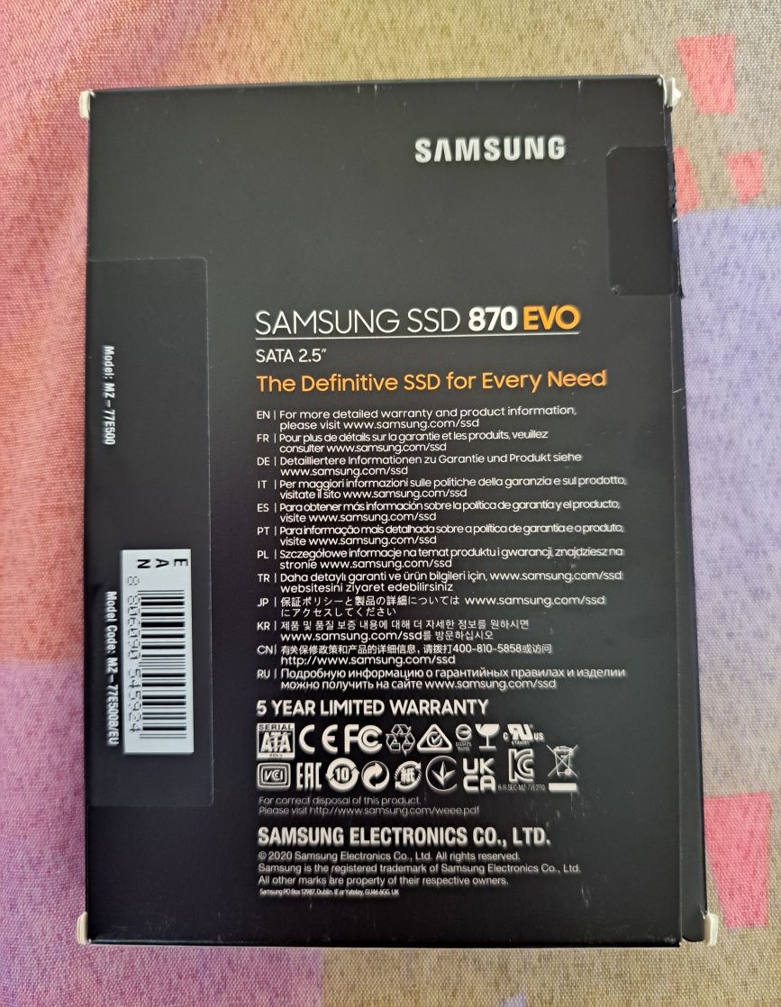 Памет SAMSUNG Solid State Drive (SSD) 870 EVO 500 GB 2.5" SATA 3