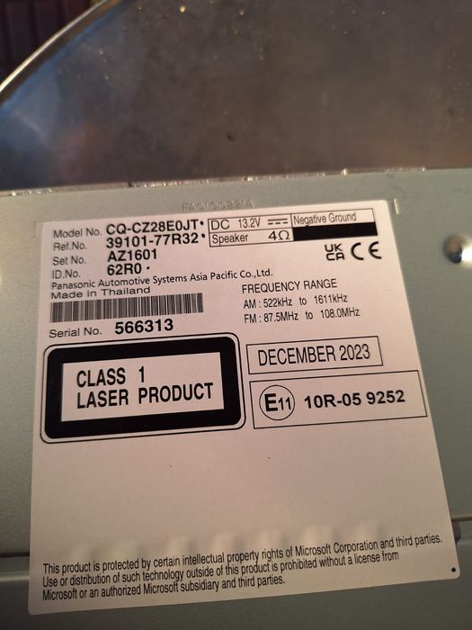 Radio CD, Suzuki jimny