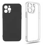 Iphone 14/15/16E/16 PRO MAX PLUS Husa Silicon Ultra Slim Neagra /Clara
