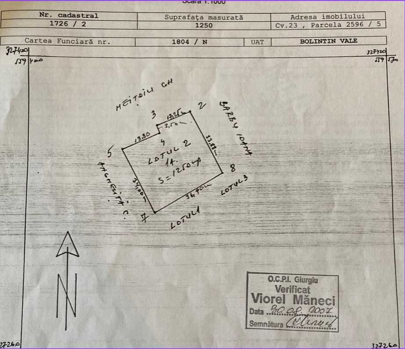 Teren intravilan de vanzare pentru construcții Bolintin Vale